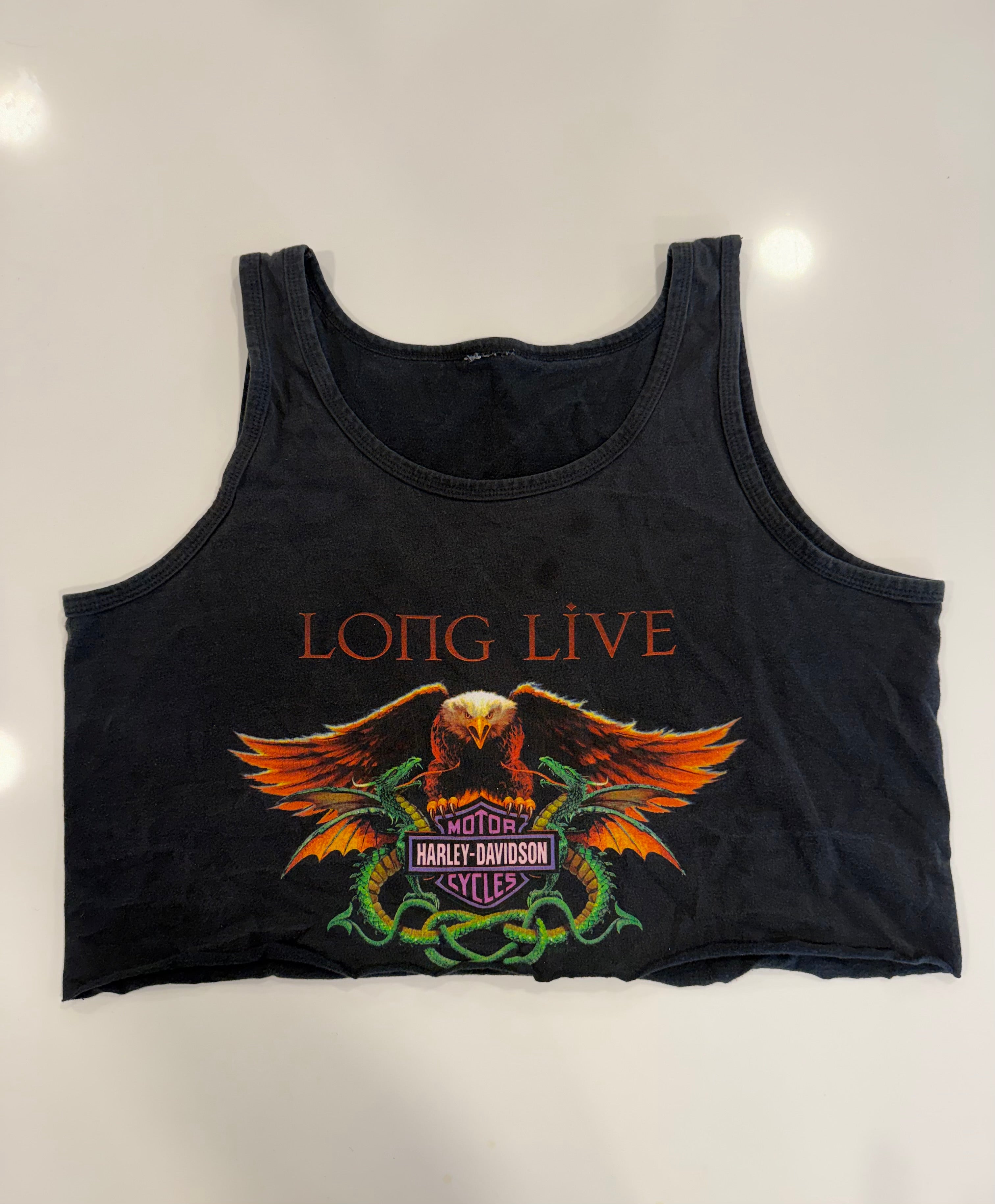 Cali long live eagle/snake cropped tank