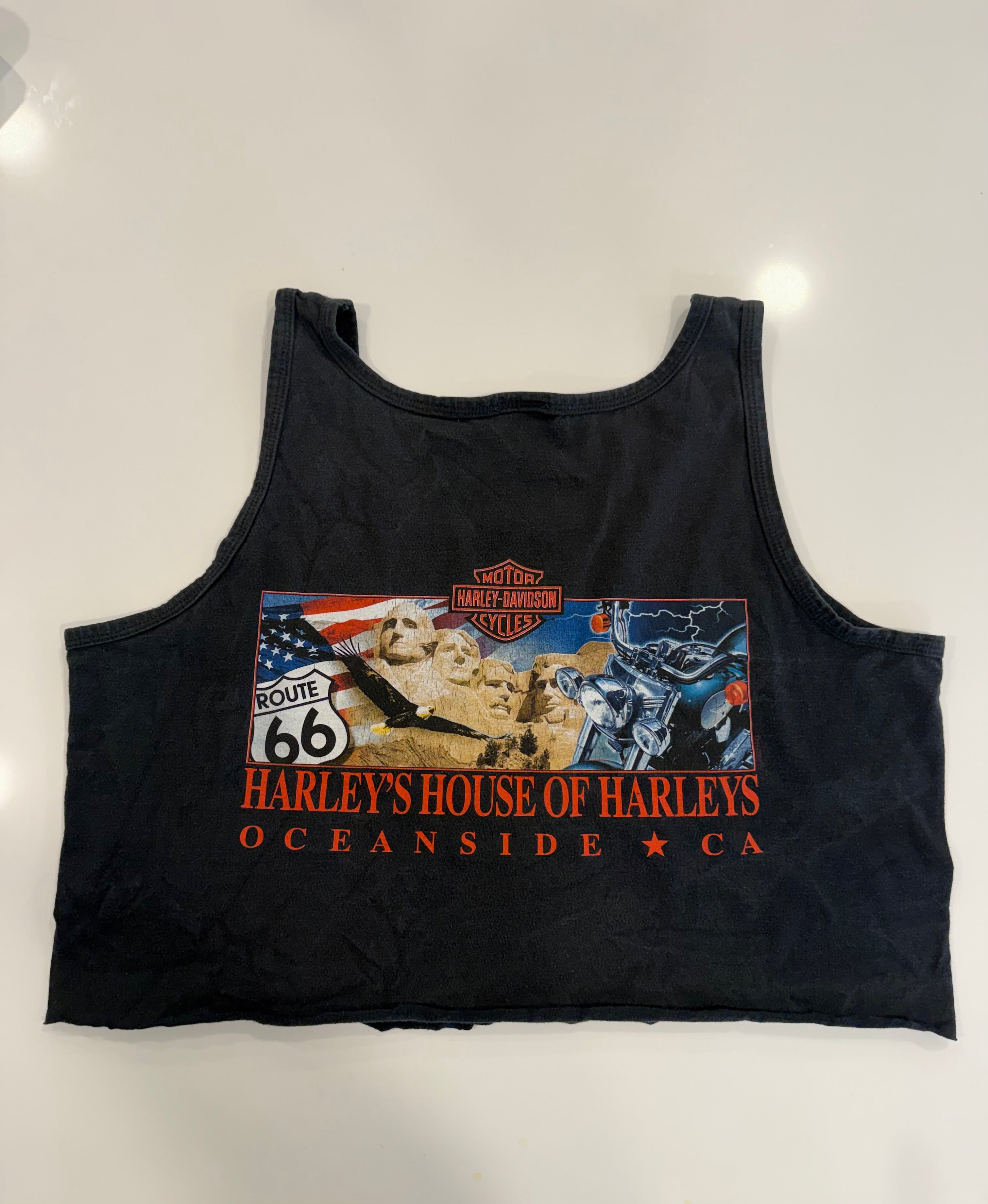 Cali long live eagle/snake cropped tank