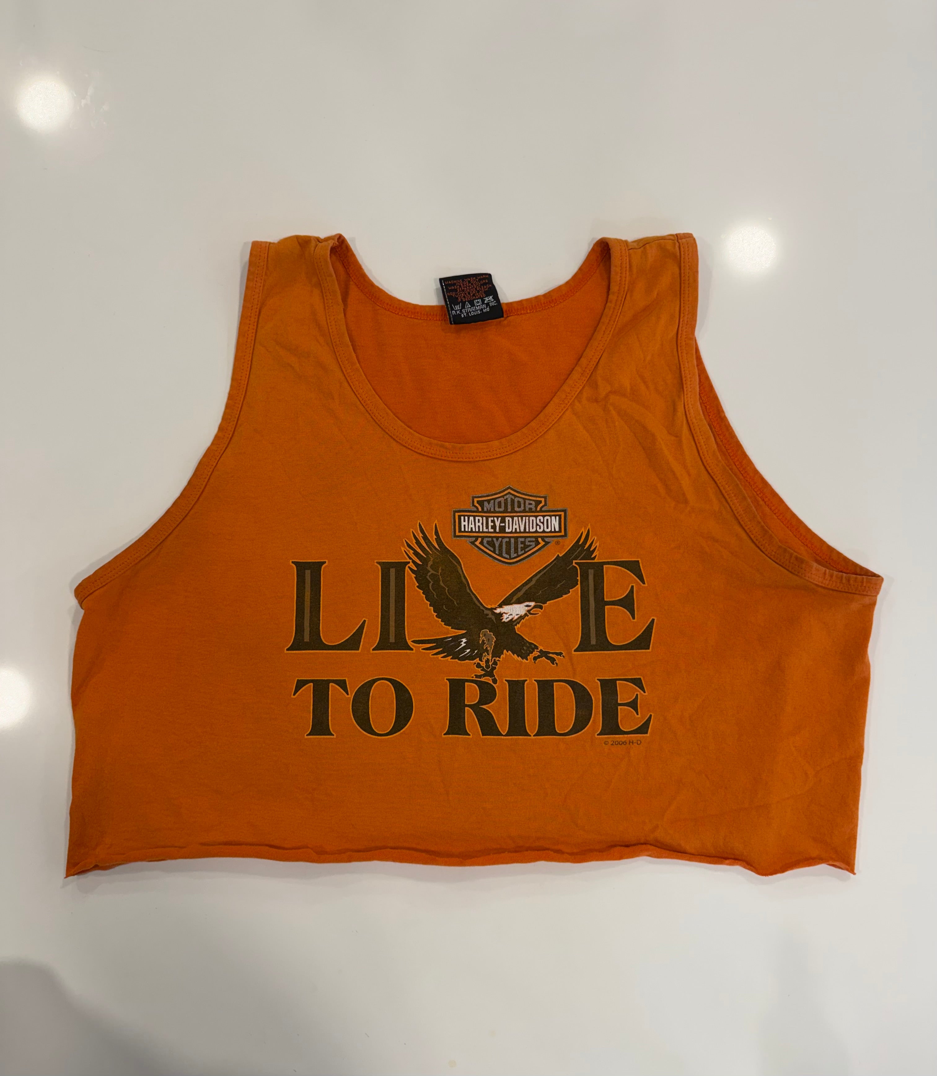 Illinois live to ride orange cropped tank