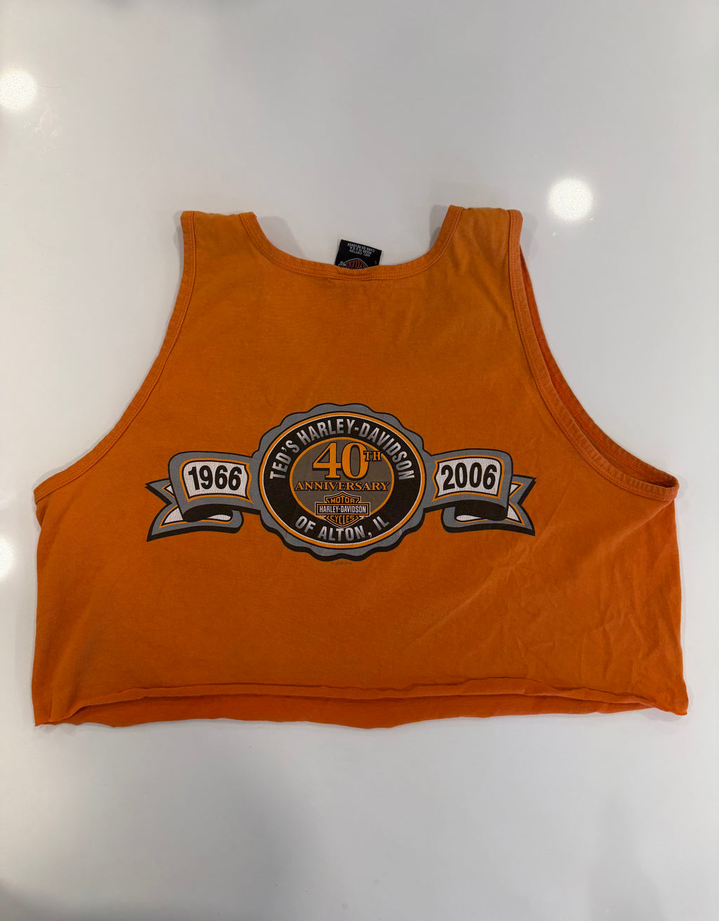 Illinois live to ride orange cropped tank