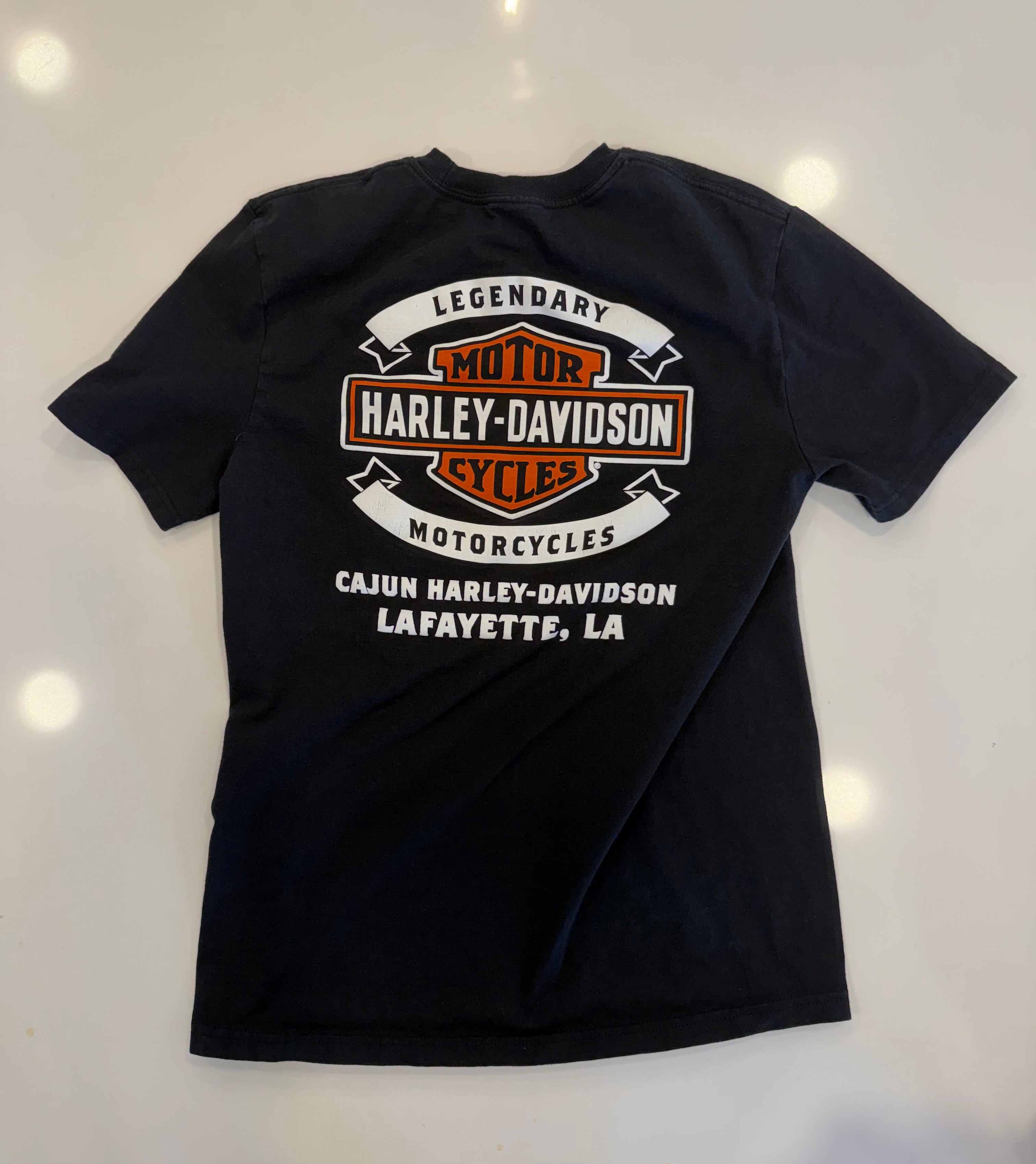Lafayette LA pumpkin on a Harley tee