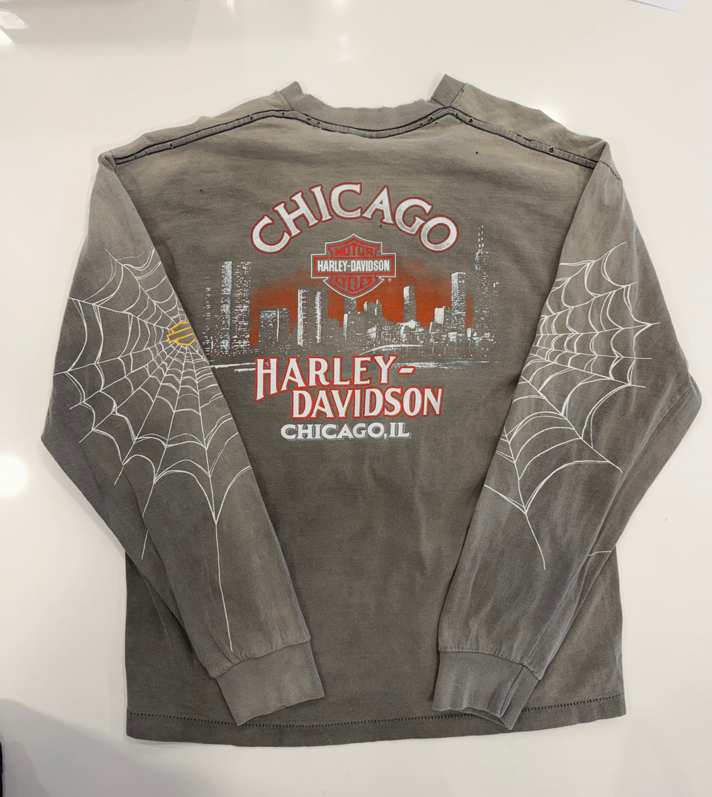 Grey/beige washed spider long sleeve
