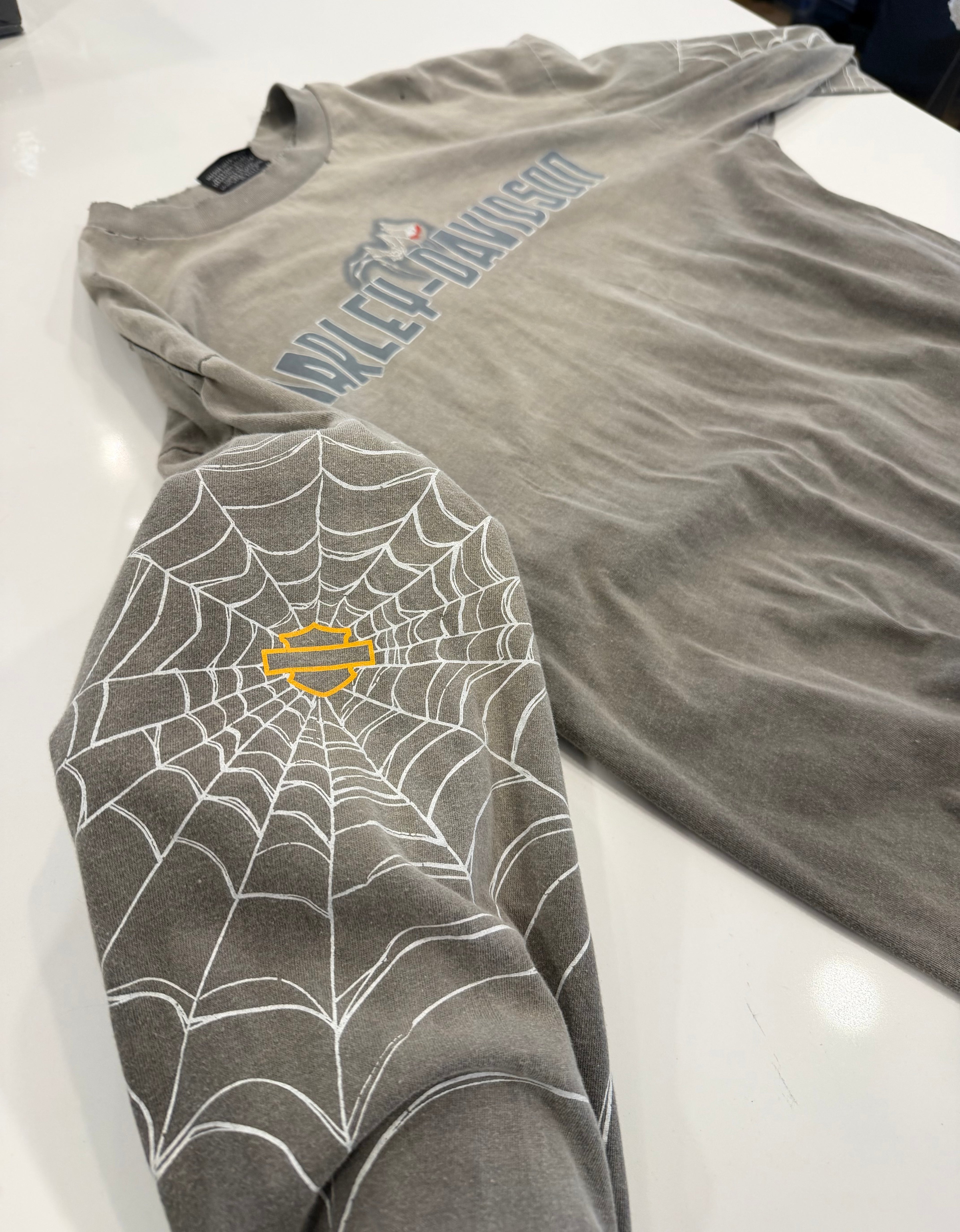 Grey/beige washed spider long sleeve