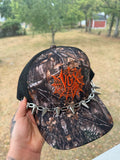 Silver spike hat chain