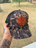 Metallic dark/silver grey hat chain