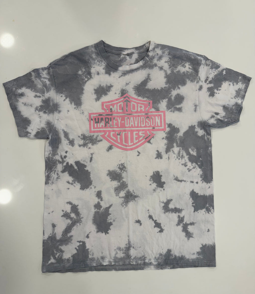 Pink shield tie dye T shirt