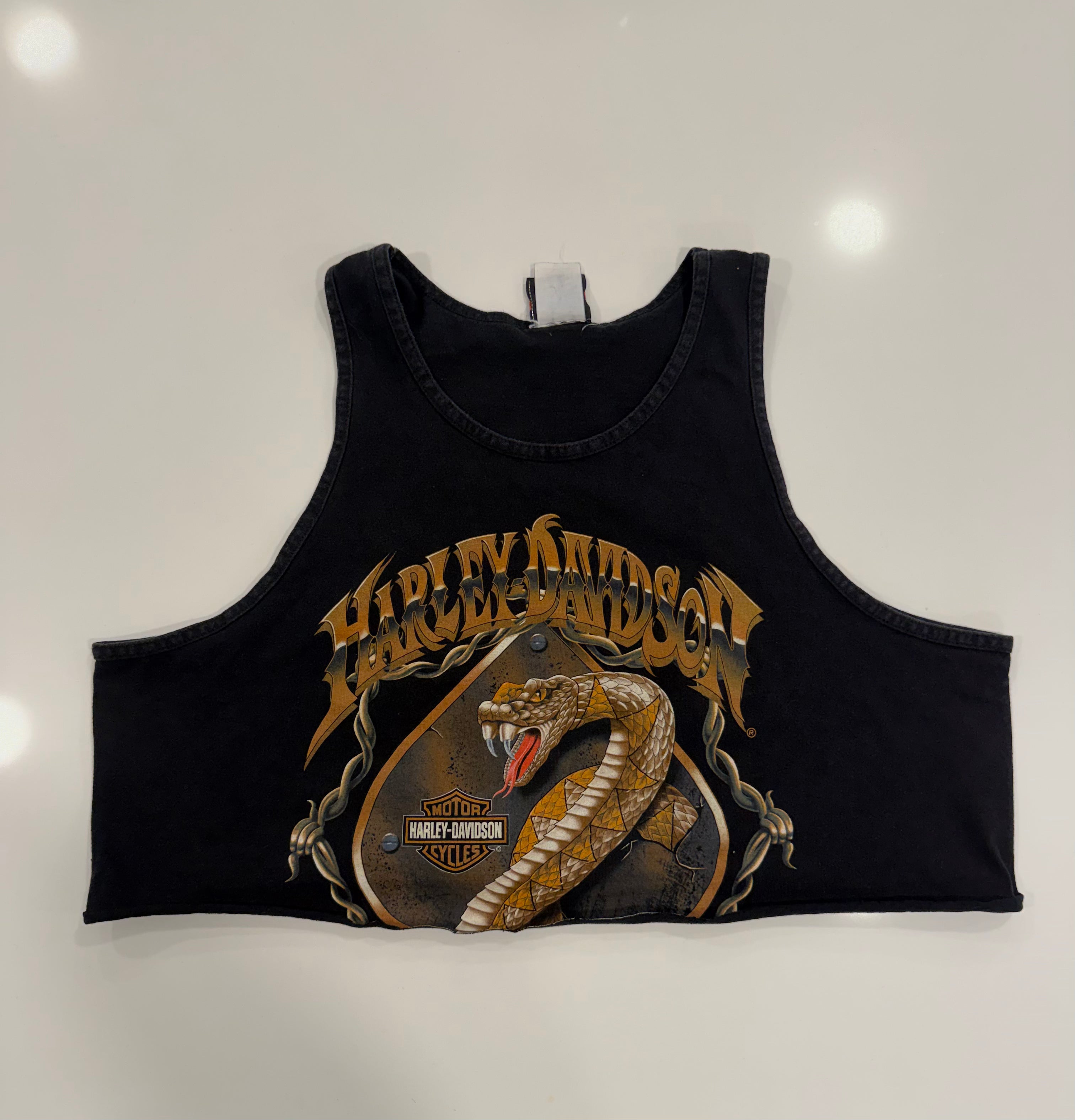 Missouri barb wire snake cropped tank