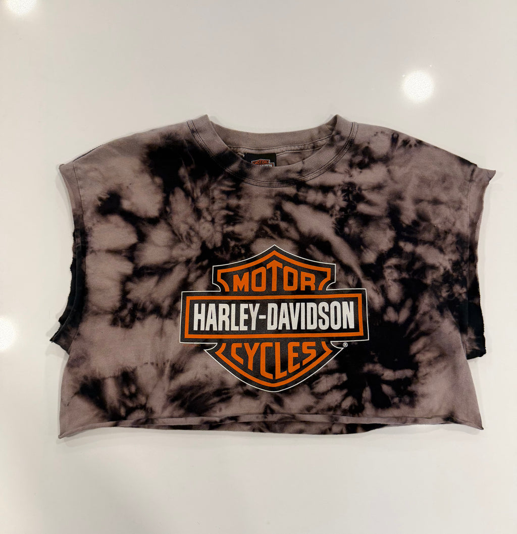 Texas tie dye cropped tee