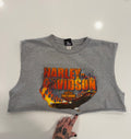 Hawaii flaming eagle cropped muscle tank