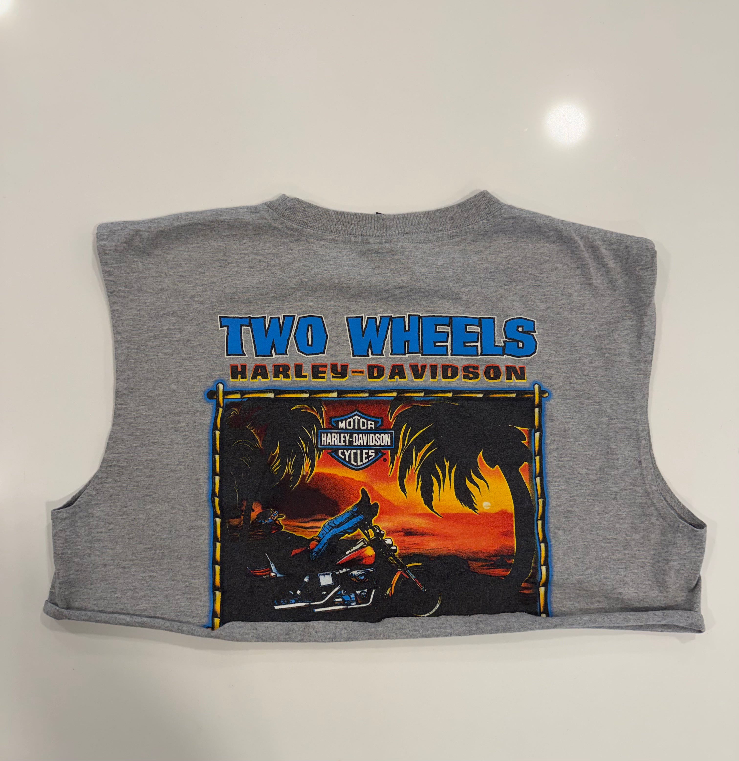 Hawaii flaming eagle cropped muscle tank