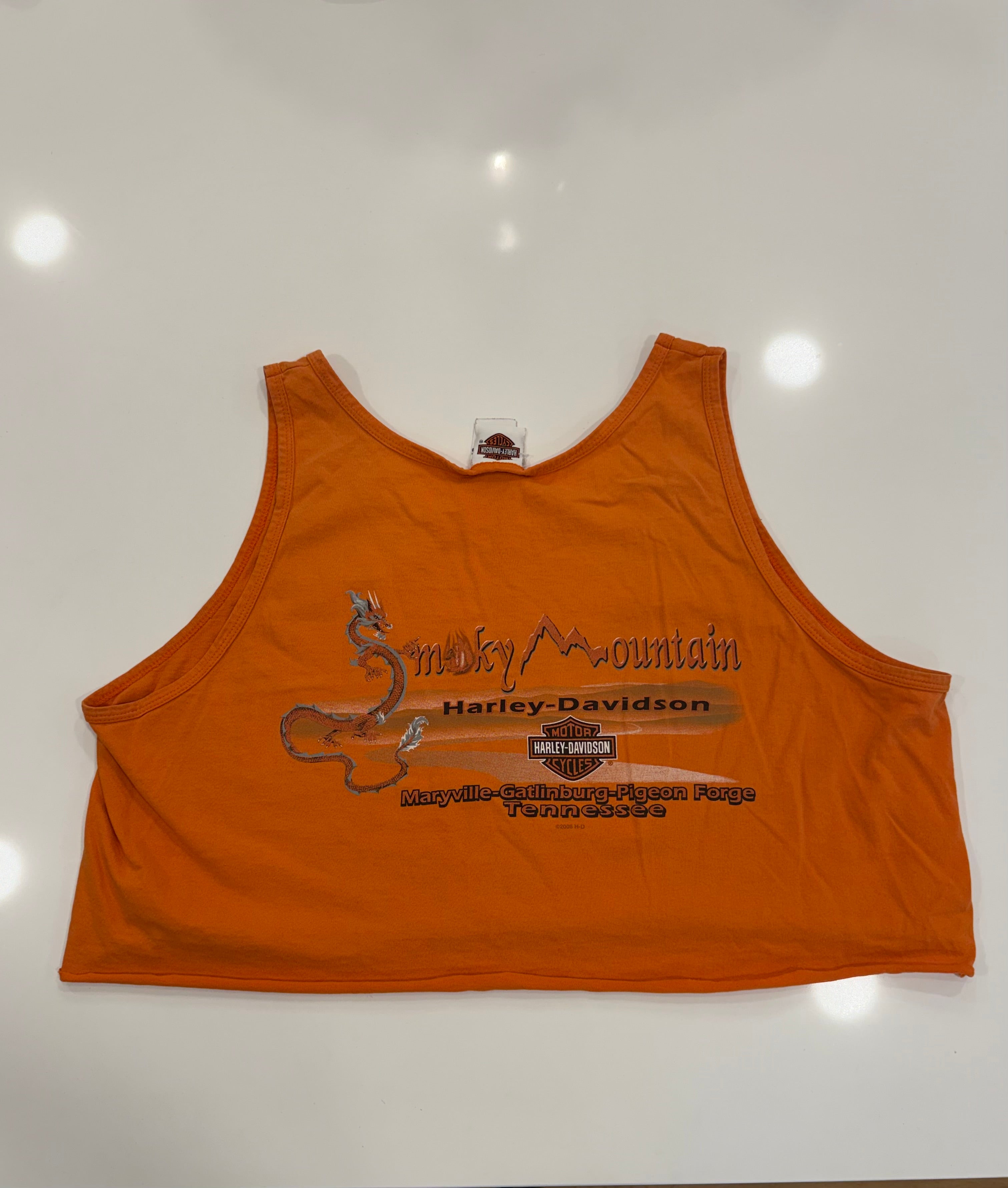 Orange cropped tank