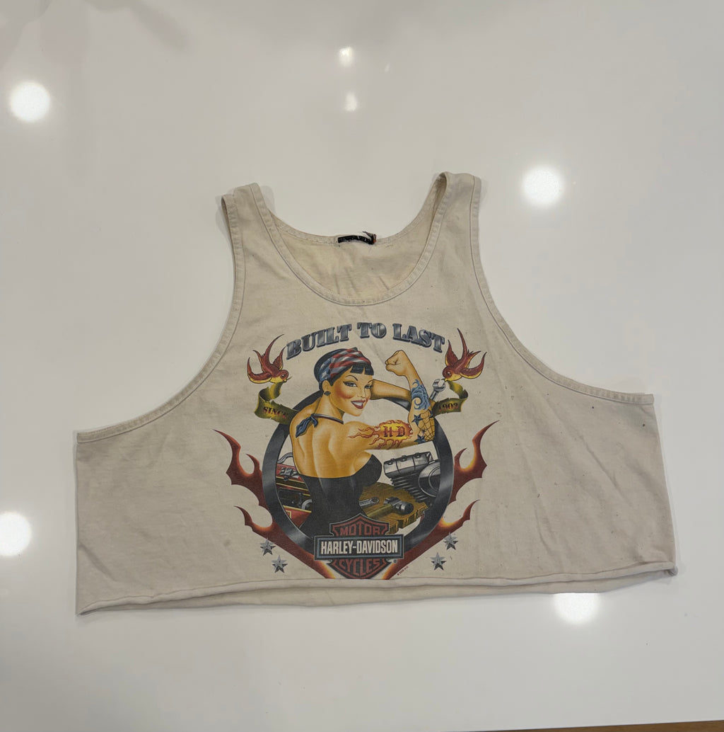 Built to last patriotic cropped tank