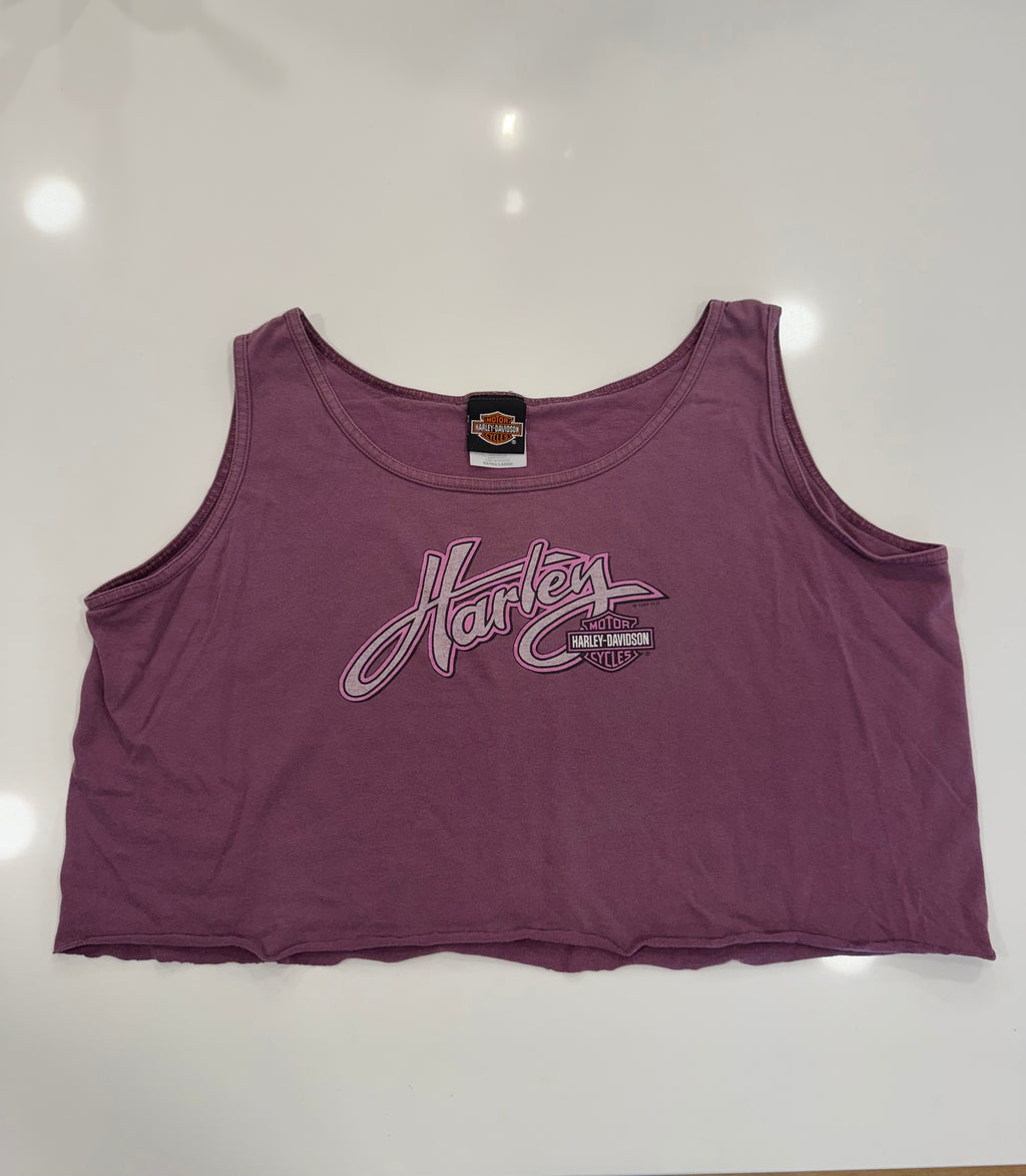 Retro purple shop vibes cropped tank