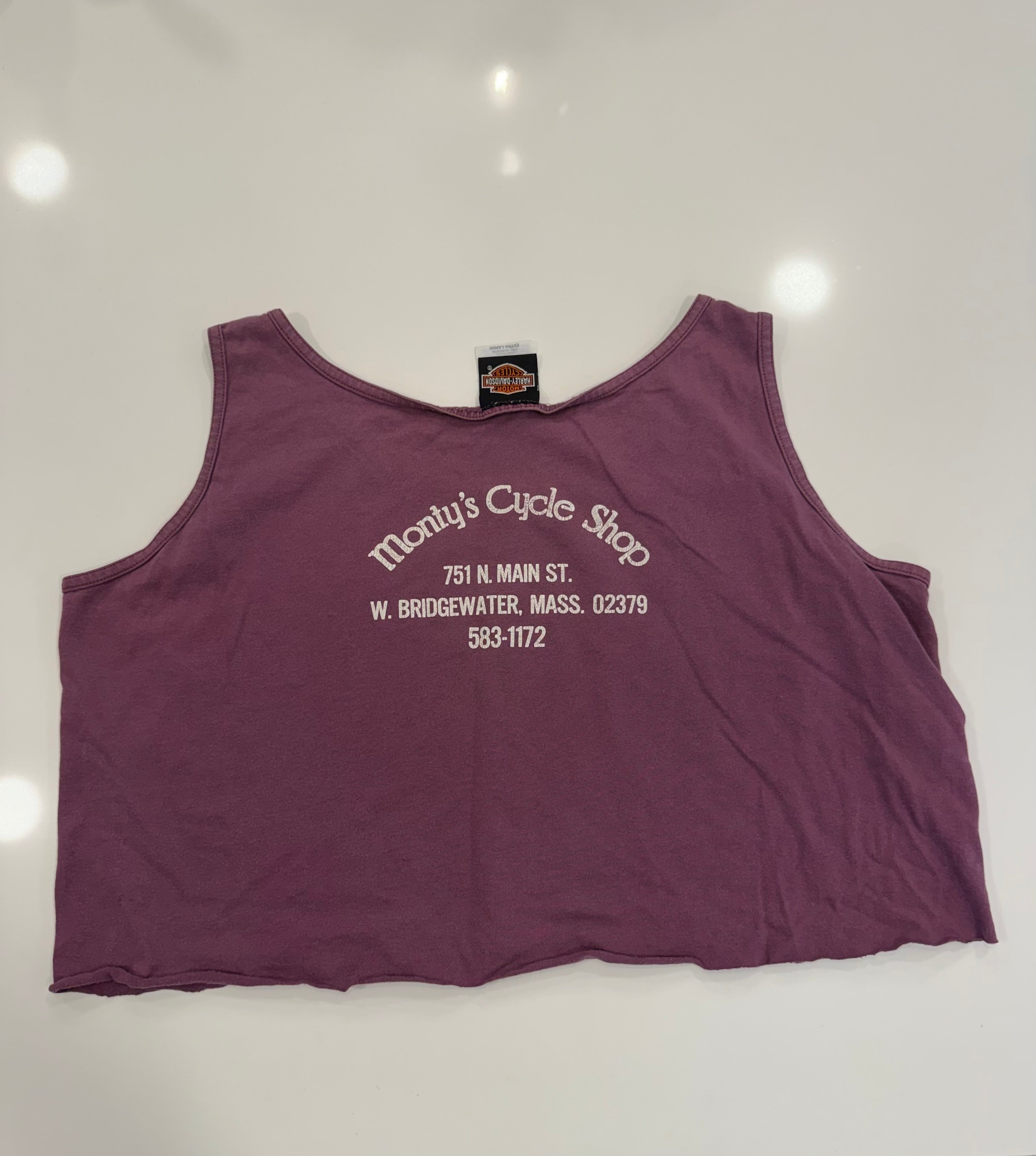 Retro purple shop vibes cropped tank