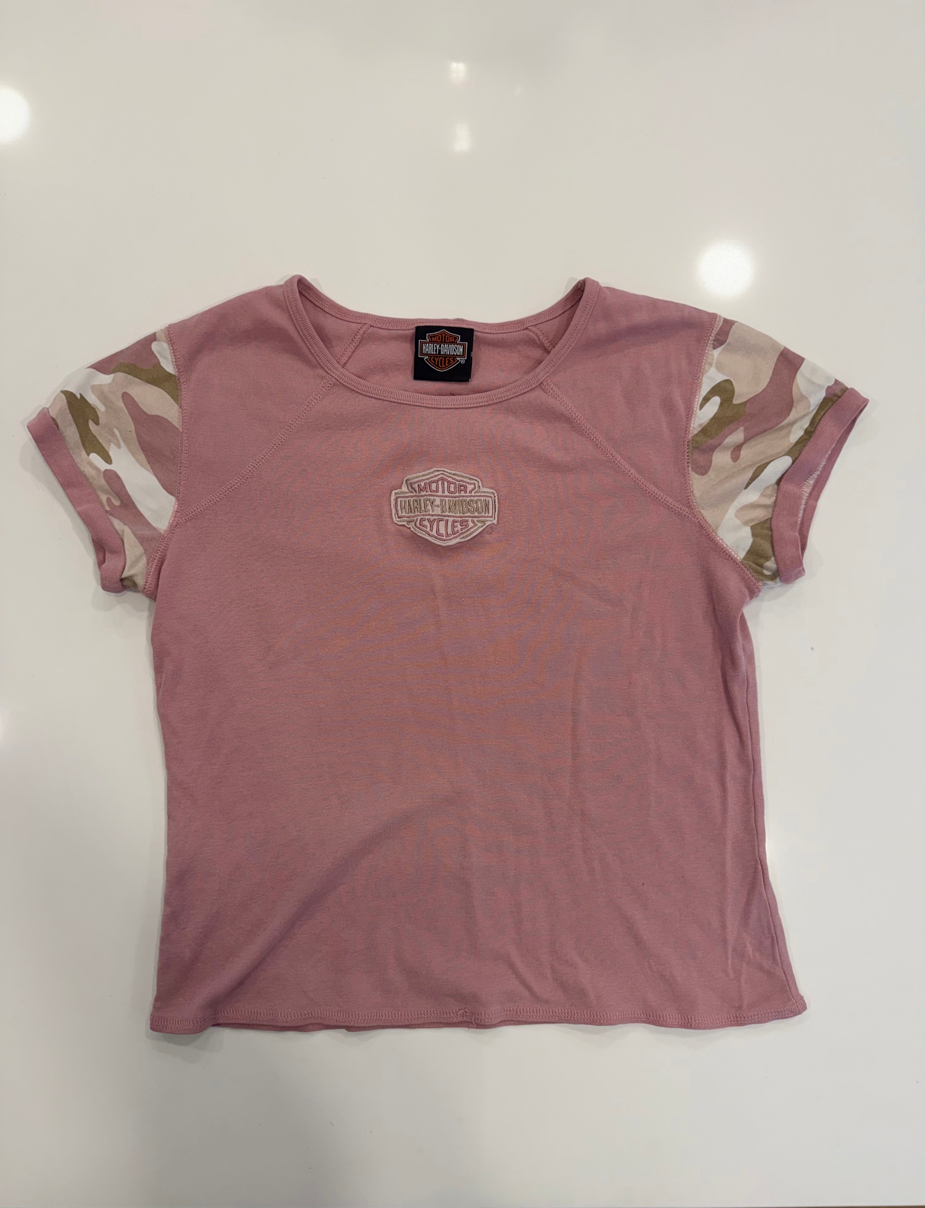 Coral/baby pink camo baby tee