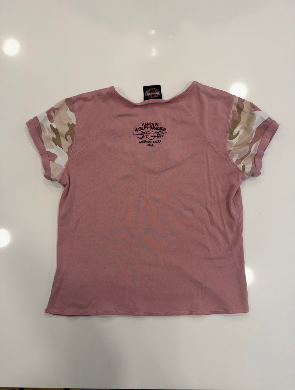 Coral/baby pink camo baby tee