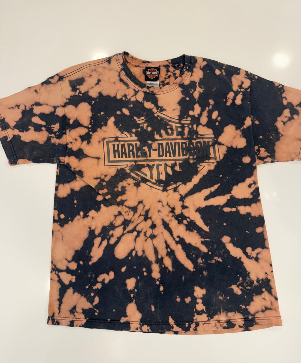 Tan and black bleached tee