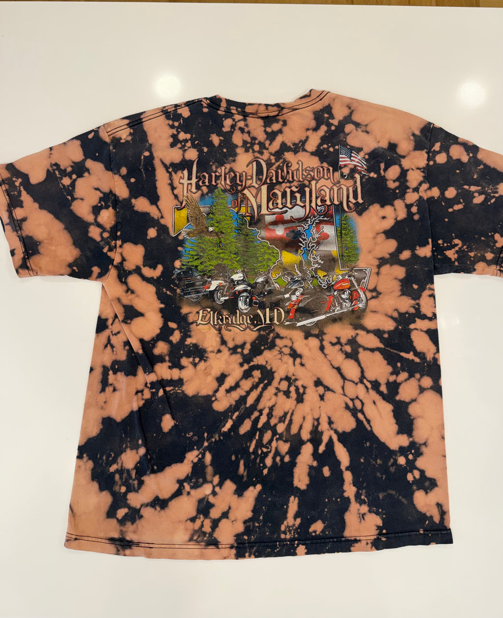 Tan and black bleached tee
