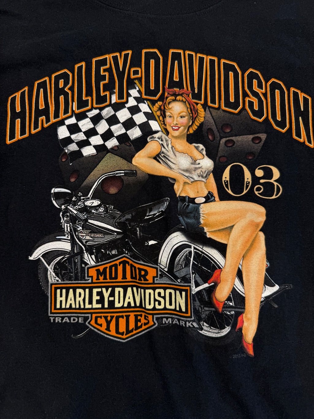 Checkered flag pin-up girl